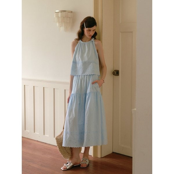 Cest_Cotton embroidery banding skirt