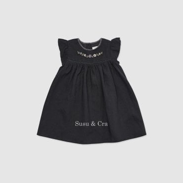 슈슈앤크라 mini 슈메리에 원피스 ㅡ 차콜그레이