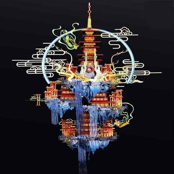 확대된 대표 천국의도시 모형 입체퍼즐만들기키트 3D메탈퍼즐 diy집만들기세트 만들기장난감