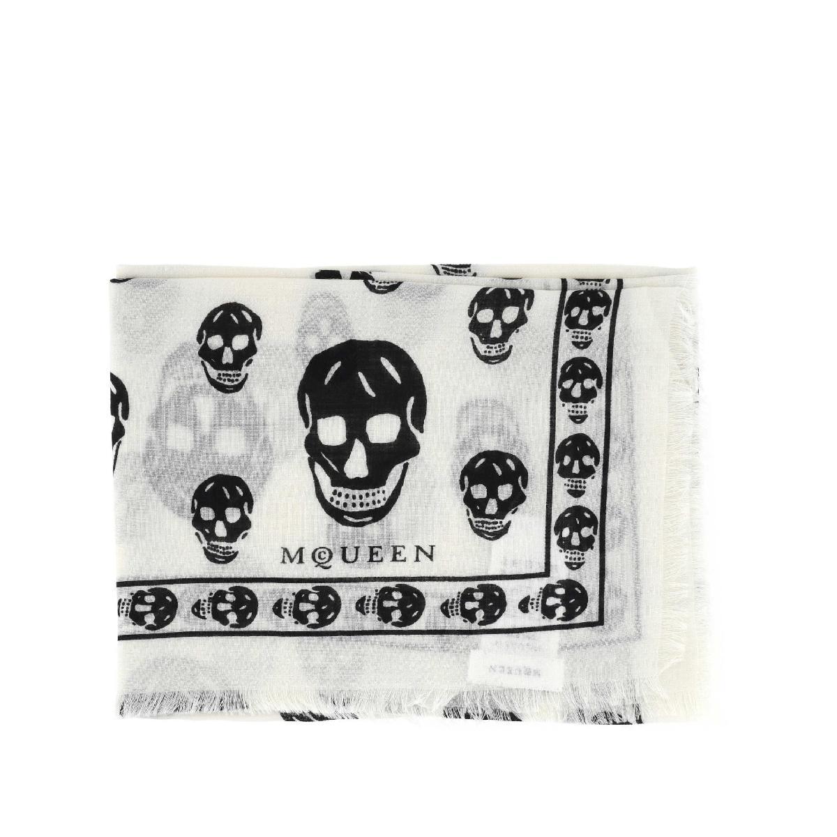 スカーフ alexander mcqueen SCARF (8078893222Q 1078) Women's Skull Scarf in Black | Alexander McQueen US
