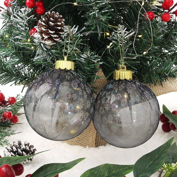 시스루 레이스 장식볼 2p세트(10cm) (블랙데이지)