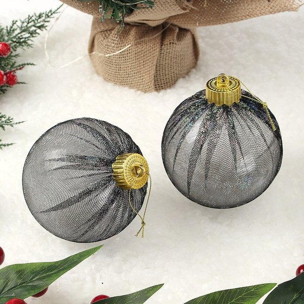 시스루 레이스 장식볼 2p세트(10cm) (블랙데이지)