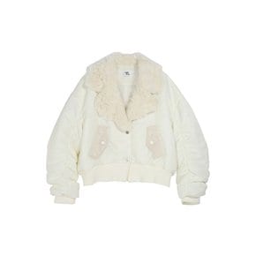 SHORT COLOR SCHEME POCKET SHIRRING JUMPER IVORY MBCFJP002IV