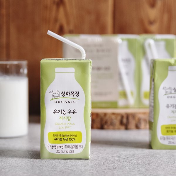 상하목장 유기농 저지방멸균우유 200ml*6