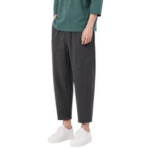 남자 변형 주머니 절개라인 배기핏 허리 전체 E밴딩 9부 슬랙스 CXS26SWPT210 GRY