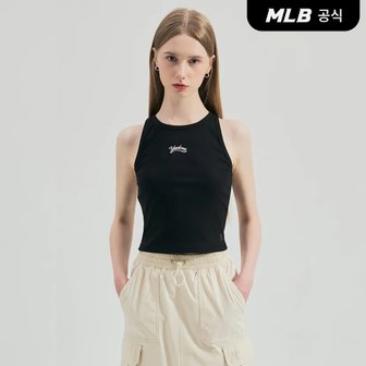 MLB [코리아공식] 여성 빈티지 베이직 슬림 골지 나시티 NY (Black)