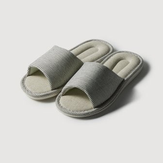 JAJU 리넨 쿠션 스트라이프 거실화_L_그레이 J615901001681