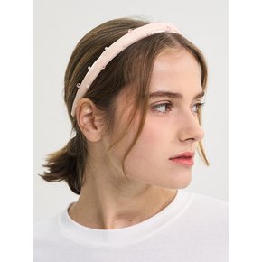 Pearl Gem Seethough Satin Hairband_Pink