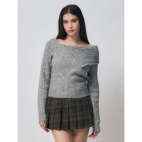 one shoulder knit [grey]