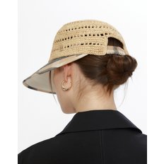 [24SS] [D-HAT] 베이지 소재배색 챙모자 DLHE4B205I2