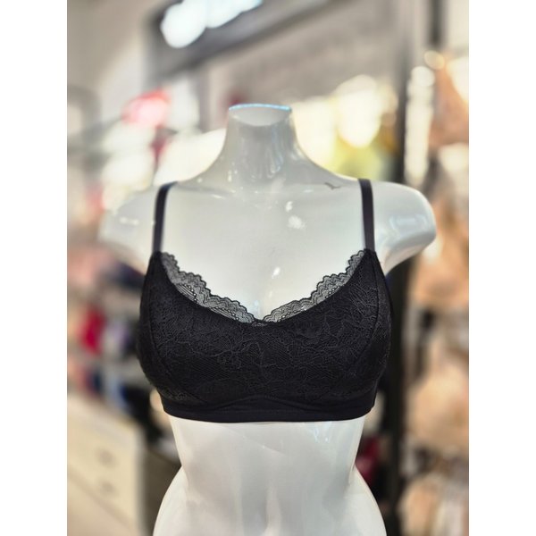 [시흥점] S 비너스) 노와이어 크로스오버랩 패드 노와이어 브라 VBRW432-BK