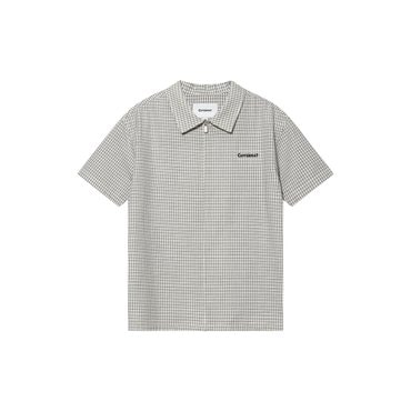 커버낫 키즈 체크 집업 반팔셔츠 아이보리 CK2502SS12IV