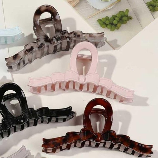 [옷자락] 여성용 클래식 빅리본 헤어집게 강력고정 올림머리 헤어핀