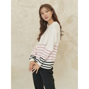 STRIPE SWEATER IN IVORY