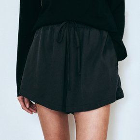 Soft Tencel Flare Banding Shorts (Charcoal)