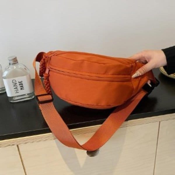 [옷자락] 여성용 일상 나일론 허리백 힙색 크로스백