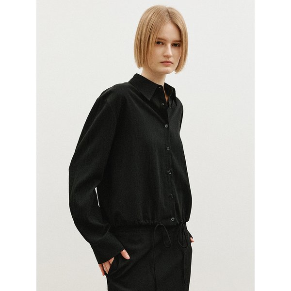 크링클 스트링 셔츠_BLACK