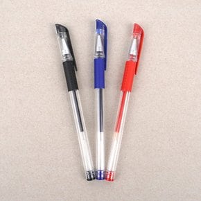 0.5mm 중성볼펜 검정 파랑 빨강 사무용 학습용 뚜껑 클립 볼펜