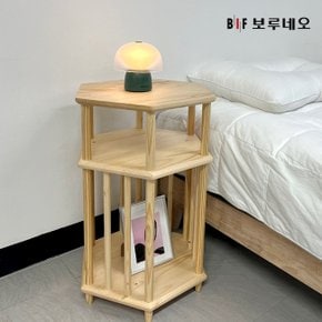 앳홈 헥사곤 원목 2단 협탁