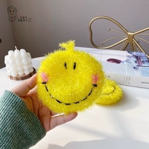 주방 스마일 수세미 아크릴 뜨개수세미 설거지 거품