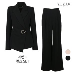 VIVID SET 여성 모던 정장자켓+정장팬츠 세트