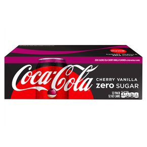 [해외직구]코카콜라 체리 바닐라 제로슈가 355ml 12캔/ Coca-Cola Coke Cherry Vanilla Zero Sugar 12oz Can