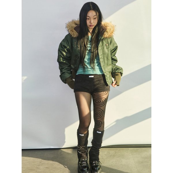 FUR TRIMMING MA-1 JACKET [KHAKI]