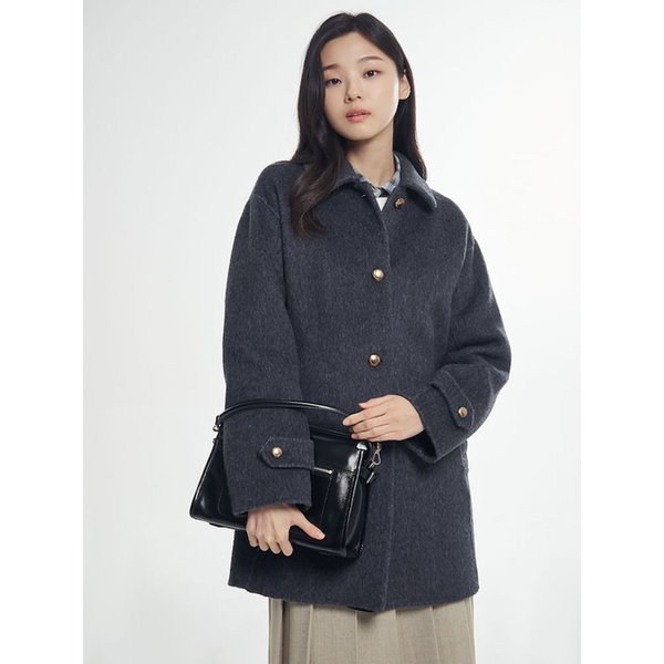 울 알파카 핸드메이드 미디움 코트  애쉬 (BF5X30C044)