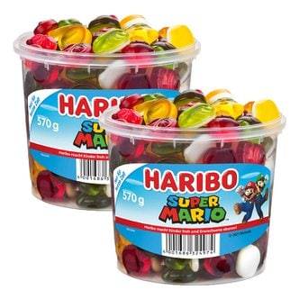  하리보 HARIBO 대용량 젤리 슈퍼마리오 570g 2개