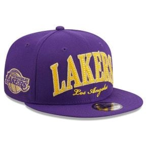 [해외] 964109 뉴에라 모자 NBA LA 레이커스 Golden Tall Text 9FIFTY Hat Purple