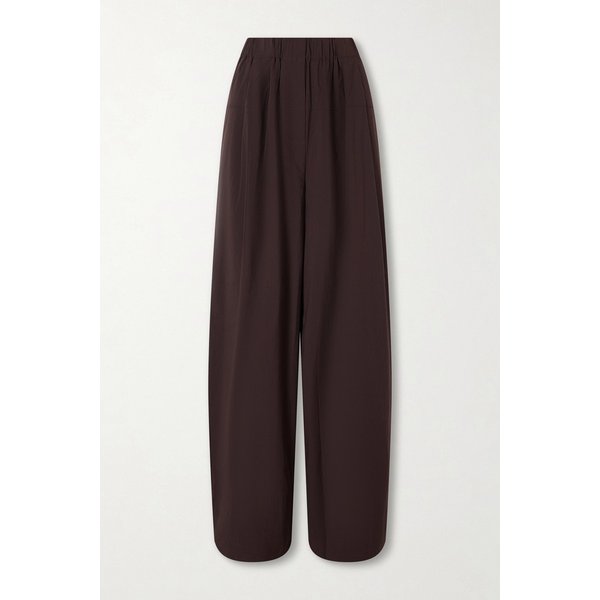 세인트 아그니 플리츠 코튼 블렌드 포플린 와이드 팬츠 46376663163015726