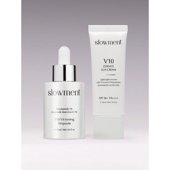 슬로먼트 [미백 시너지 SET] 빛토닝 앰플+비타민 선크림