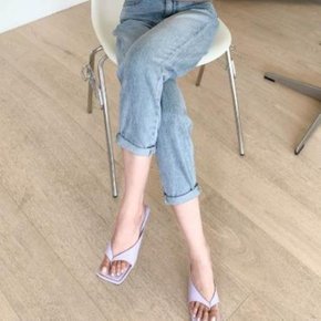 [옷자락] 여자 여름 4color 라벤더 화이트 엄지 쪼리 로우힐 뮬