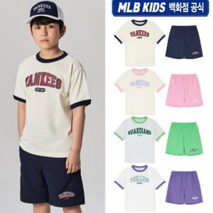 MLB키즈 24SS 바시티 반팔 티셔츠 세트 7AS1V0443 (4color)