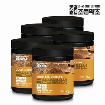 굿허브 국산 100% 상황버섯 분말 가루 50g x 5