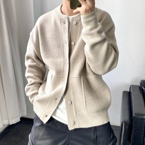 포근이 라운드 긴팔 단추 니트 가디건 봄 가을 겨울 4NT026 3