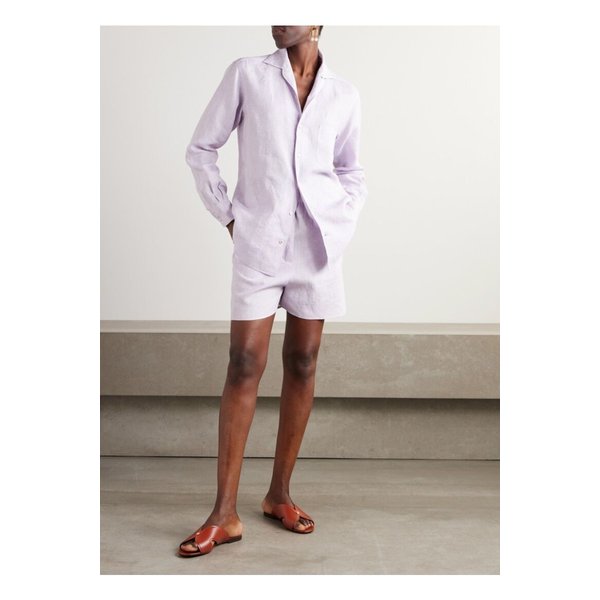 안젤로 리넨 스트레이트 쇼츠 퍼플 1647597355226297