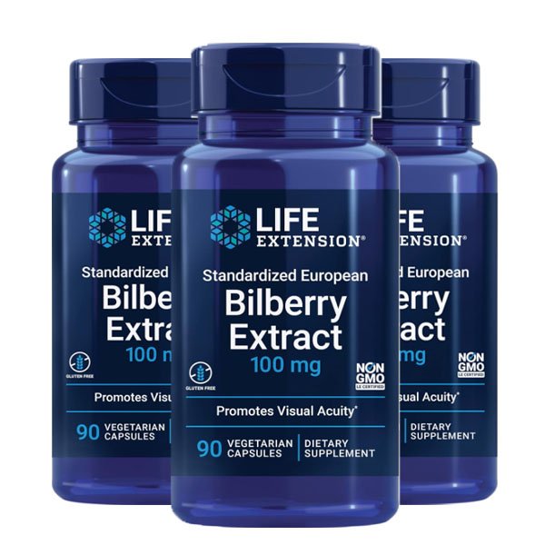 라이프익스텐션 스탠더다이즈드 유러피안 빌베리 추출물 100mg 90캡슐 3팩