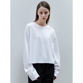 라운드 크롭 티셔츠_white