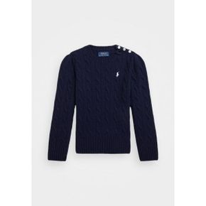 키즈 폴로 랄프로렌 CABLE-KNIT WOOL-CASHMERE 점퍼 - 점퍼 - 헌터 네이비 9140561