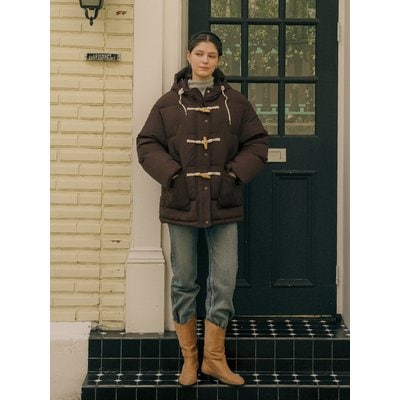 틸아이다이 Hooded duffle duck-down jumper_Brown