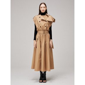 Signature wide sleeveless trench coat dress