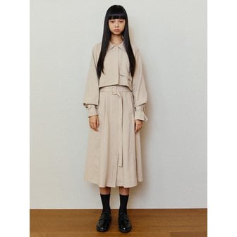 르세지엠 Crop Trench Bolero SET-UP - Beige