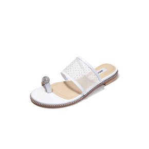 Jewel Sandal_White-dotted mesh