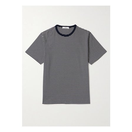 MR P. 남성 스트라이프 코튼 저지 티셔츠 블루 1647597322278380