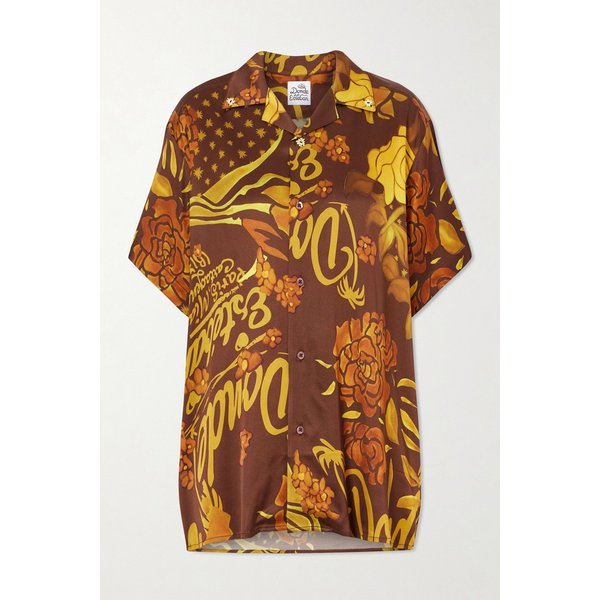 돈데 에스테반 베라네라 프린트 스트레치 새틴 셔츠 46376663162977388