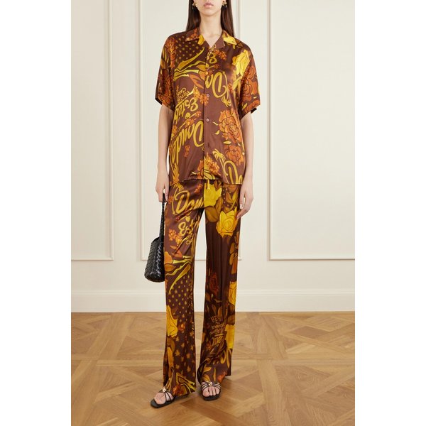 돈데 에스테반 베라네라 프린트 스트레치 새틴 셔츠 46376663162977388