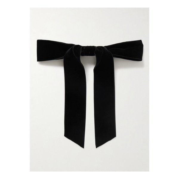 제니퍼 베어 애들리 벨벳 보우 헤어 클립 블랙 1647597343928696