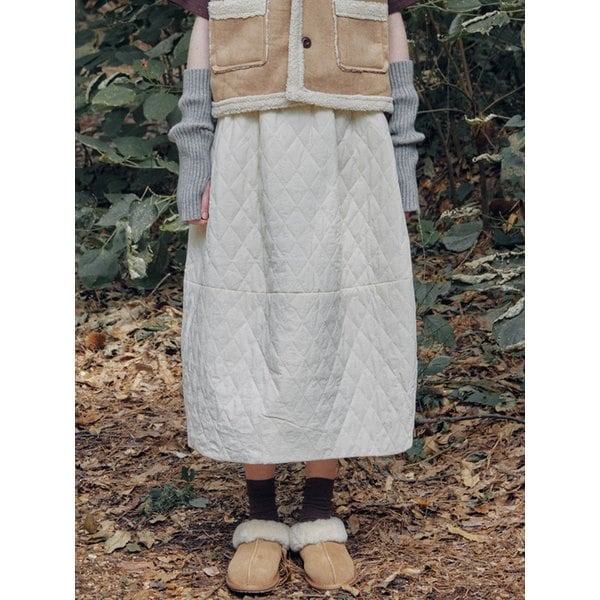 A-line Banding Padding Skirt_EEWSK136