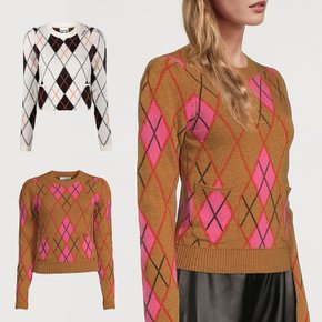 Argyle Cropped Pullover K1634 K1716 가니 아가일 크롭 풀오버